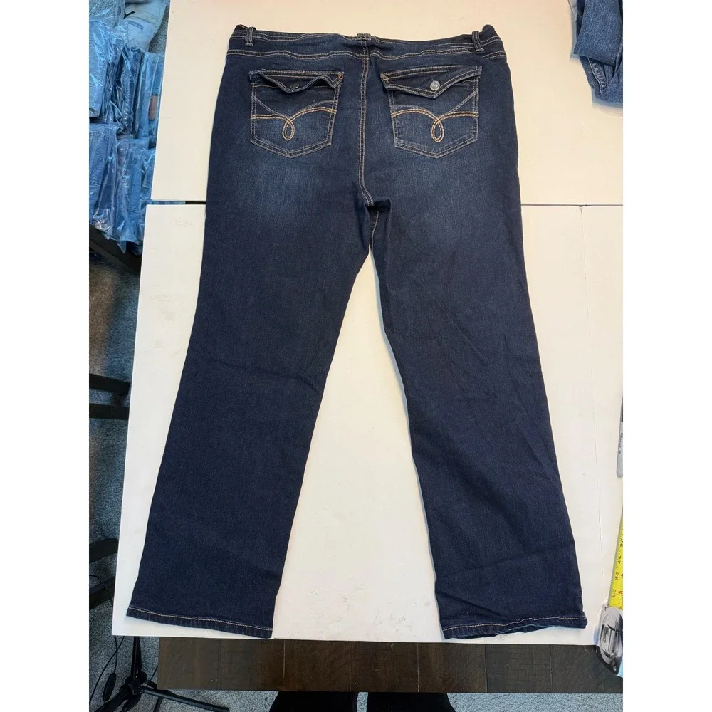 Wallflower Legendary Fit Bootcut Jeans Dark Wash Blue WFM11553P Womens 18 - Picture 9 of 9